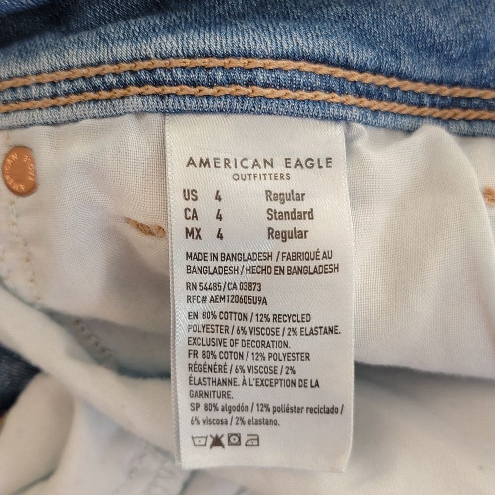 American Eagle Kick Boot Bootcut Jeans Mid Rise Medium Blue Wash Flare AE 4 - Picture 11 of 11